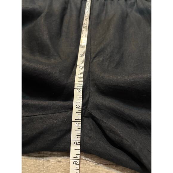 Quince Black 100% European Linen Black Wide Leg Pull-on Pants 1X Minimalist Plus - Picture 11 of 13